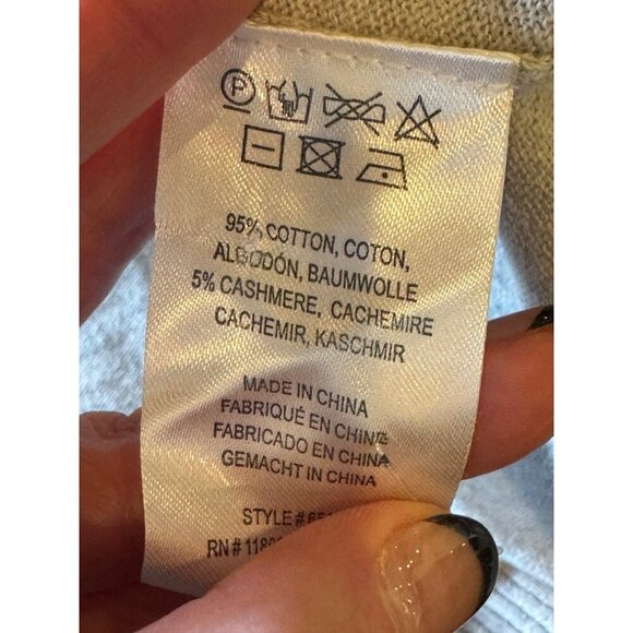 Minnie Rose Sweater Women Medium Gray Cotton Cashmere Knit Frayed Edges Luxury - Picture 10 of 12